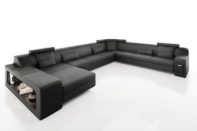 Magnus LG [S] Große Leder Wohnlandschaft U-Ottomane