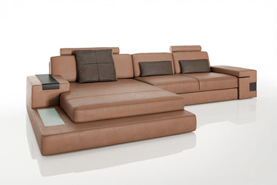Bruno III [S] Ledersofa mit Ottomane L-Form