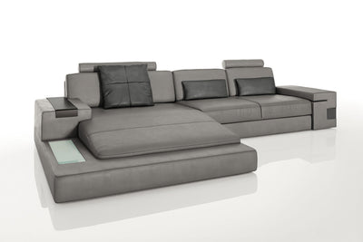 Bruno III [S] Ledersofa mit Ottomane L-Form
