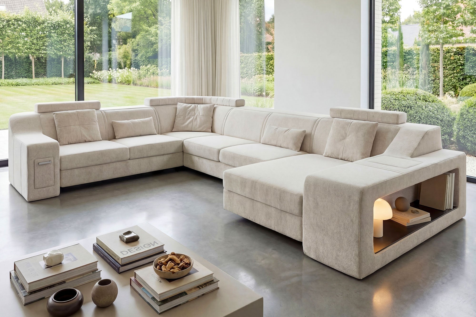 Magnus [S] Stoff Wohnlandschaft U-Ottomane