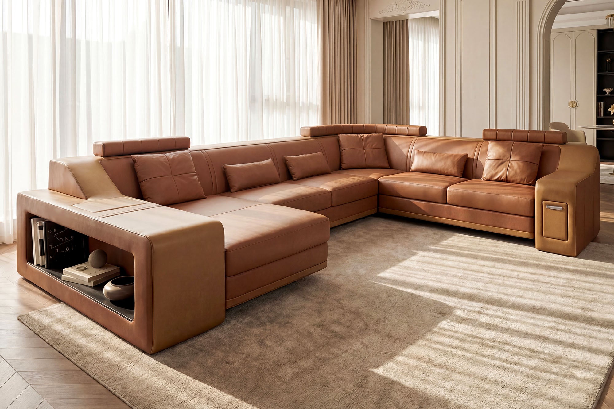 Magnus [S] Leder Wohnlandschaft U-Ottomane