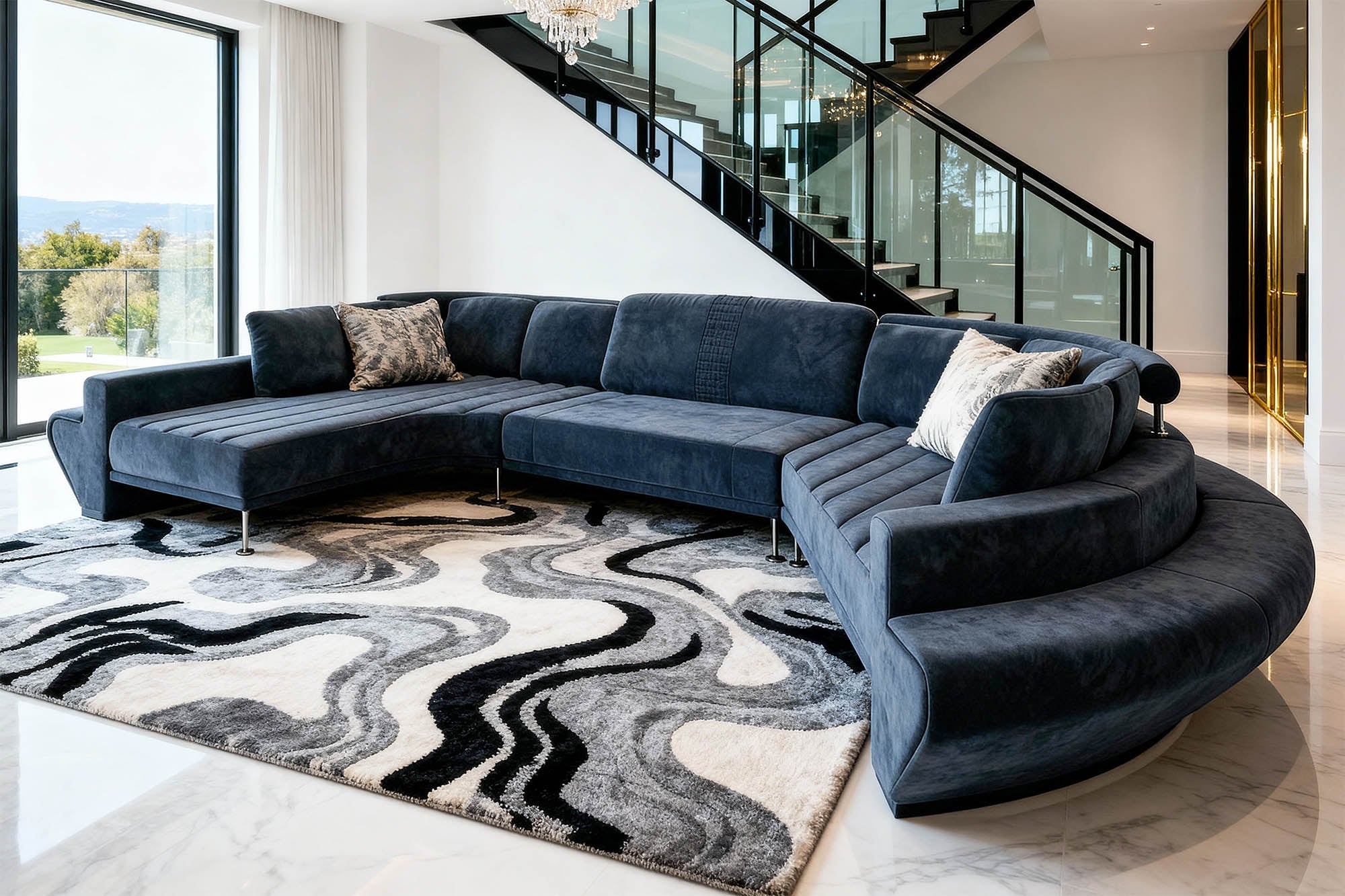 Carlo [S] Runde Stoff Wohnlandschaft