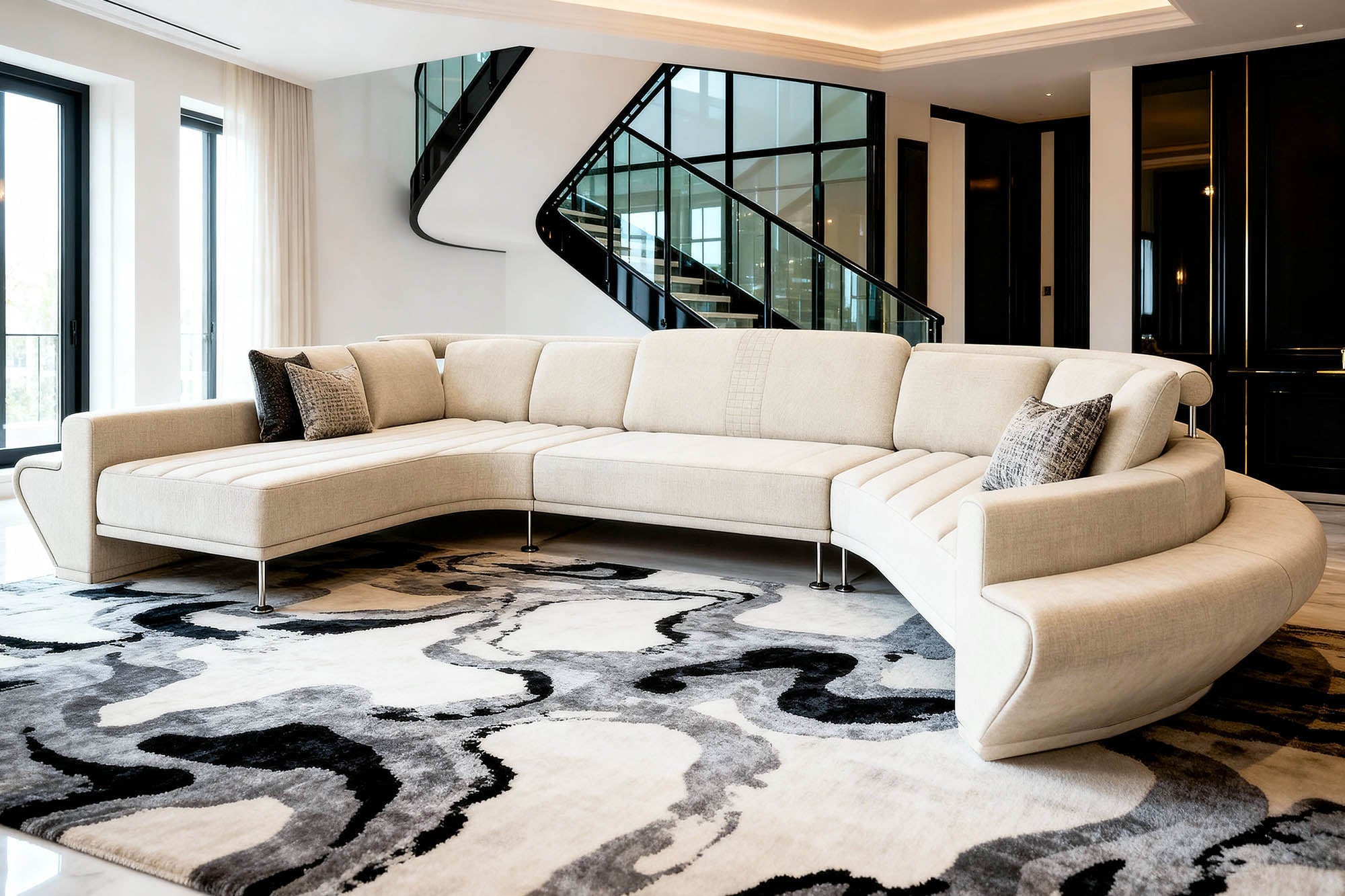 Carlo [S] Runde Stoff Wohnlandschaft