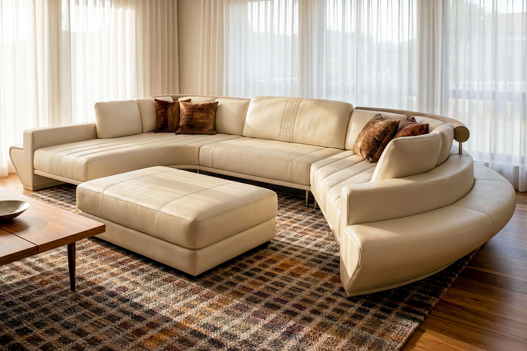 Carlo [S] Runde Leder Wohnlandschaft