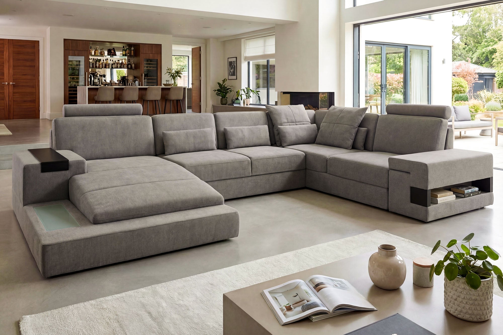Bruno [S] Stoff Wohnlandschaft U-Ottomane