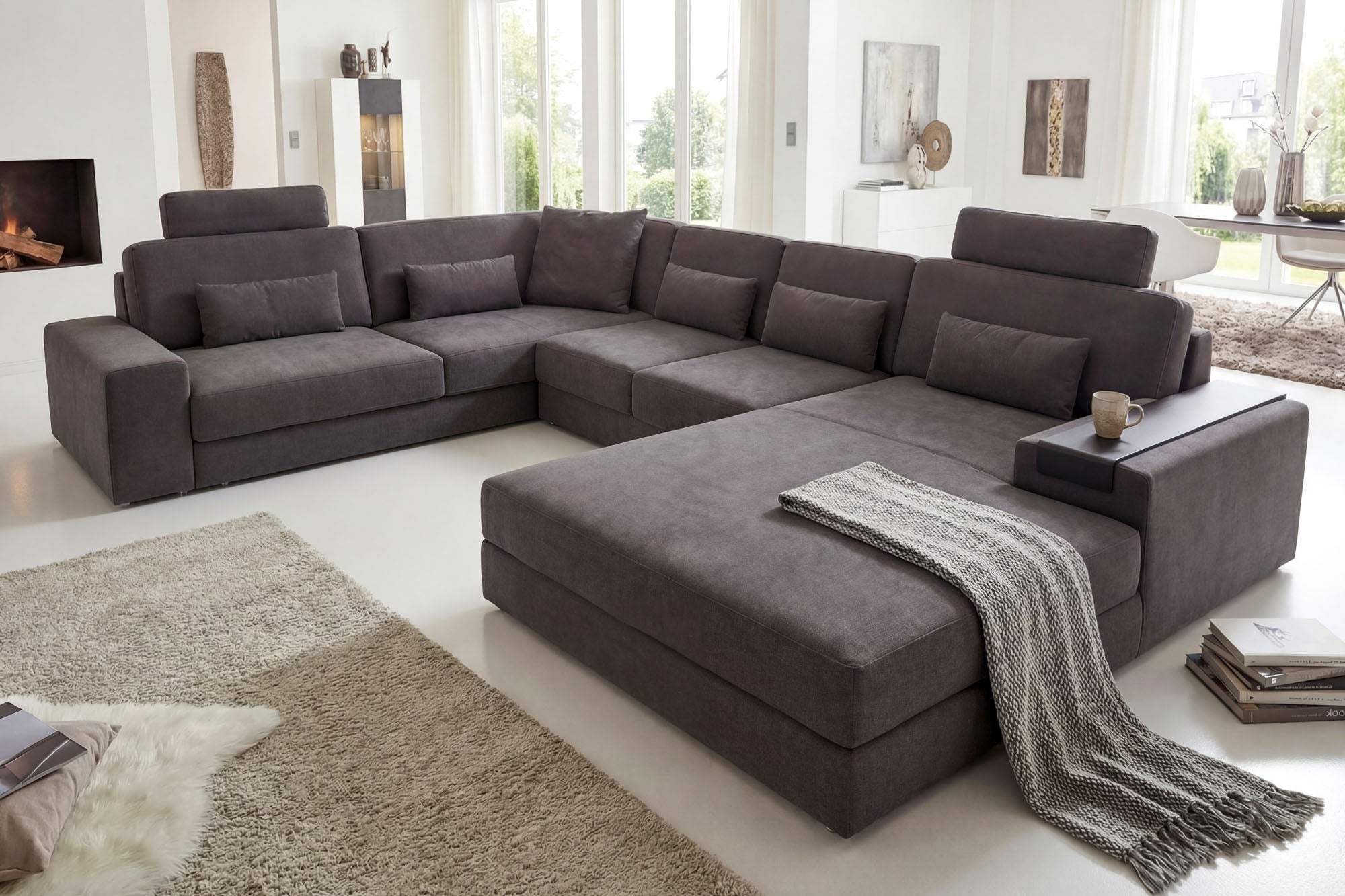 Bruno [P] Stoff Wohnlandschaft U-Ottomane