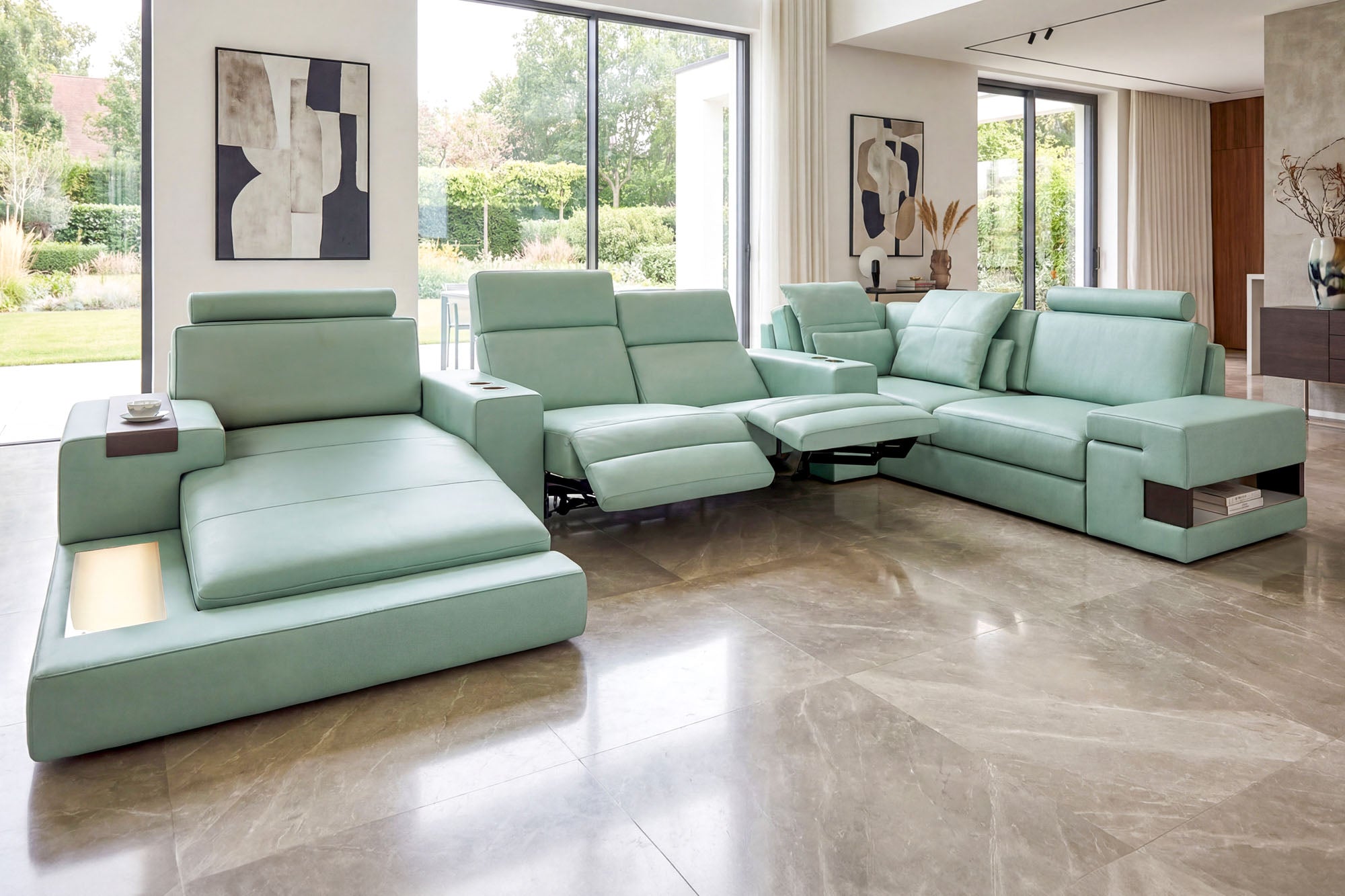 Bruno [S] Leder Wohnlandschaft U-Ottomane