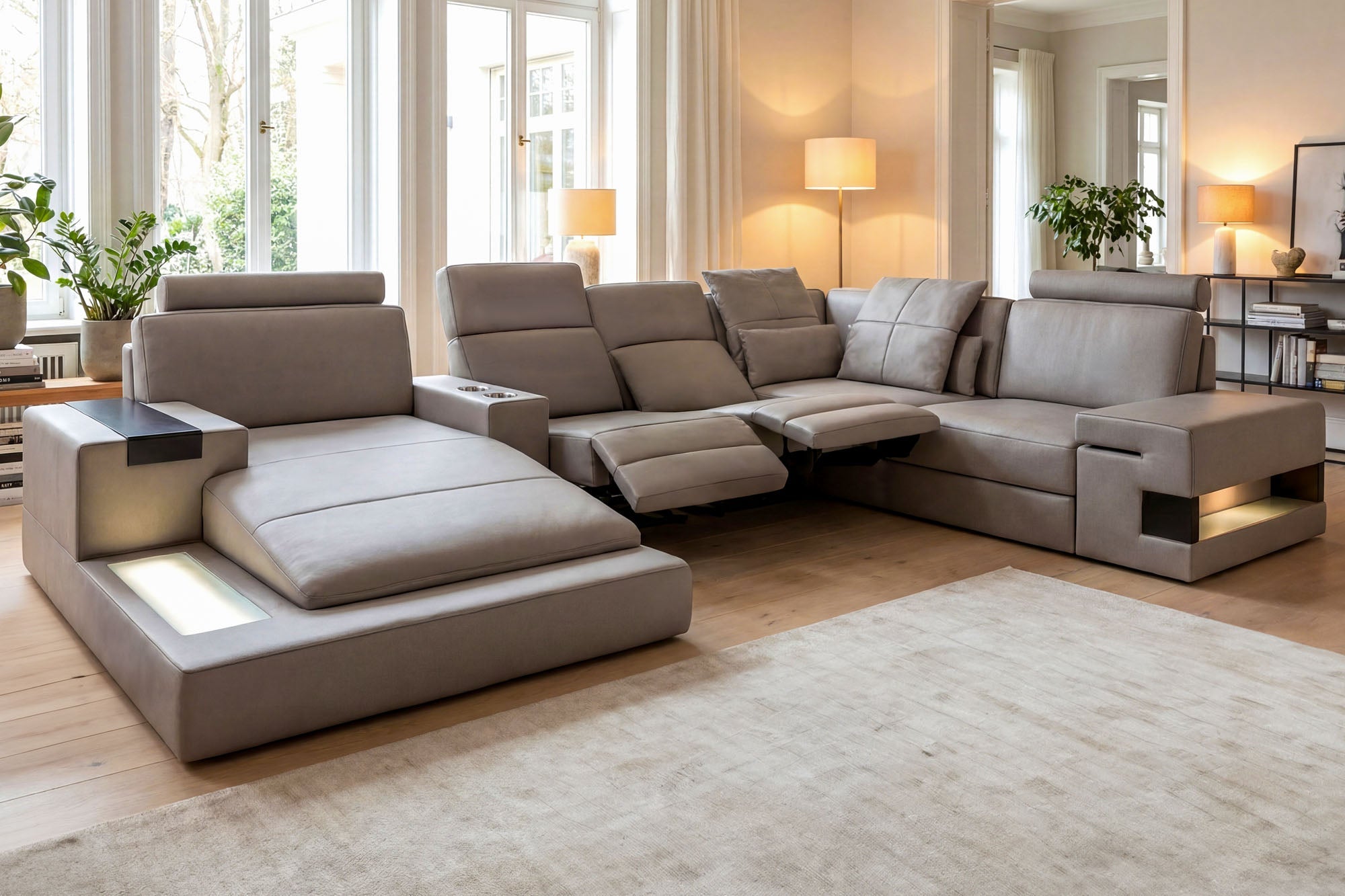 Bruno [S] Leder Wohnlandschaft U-Ottomane