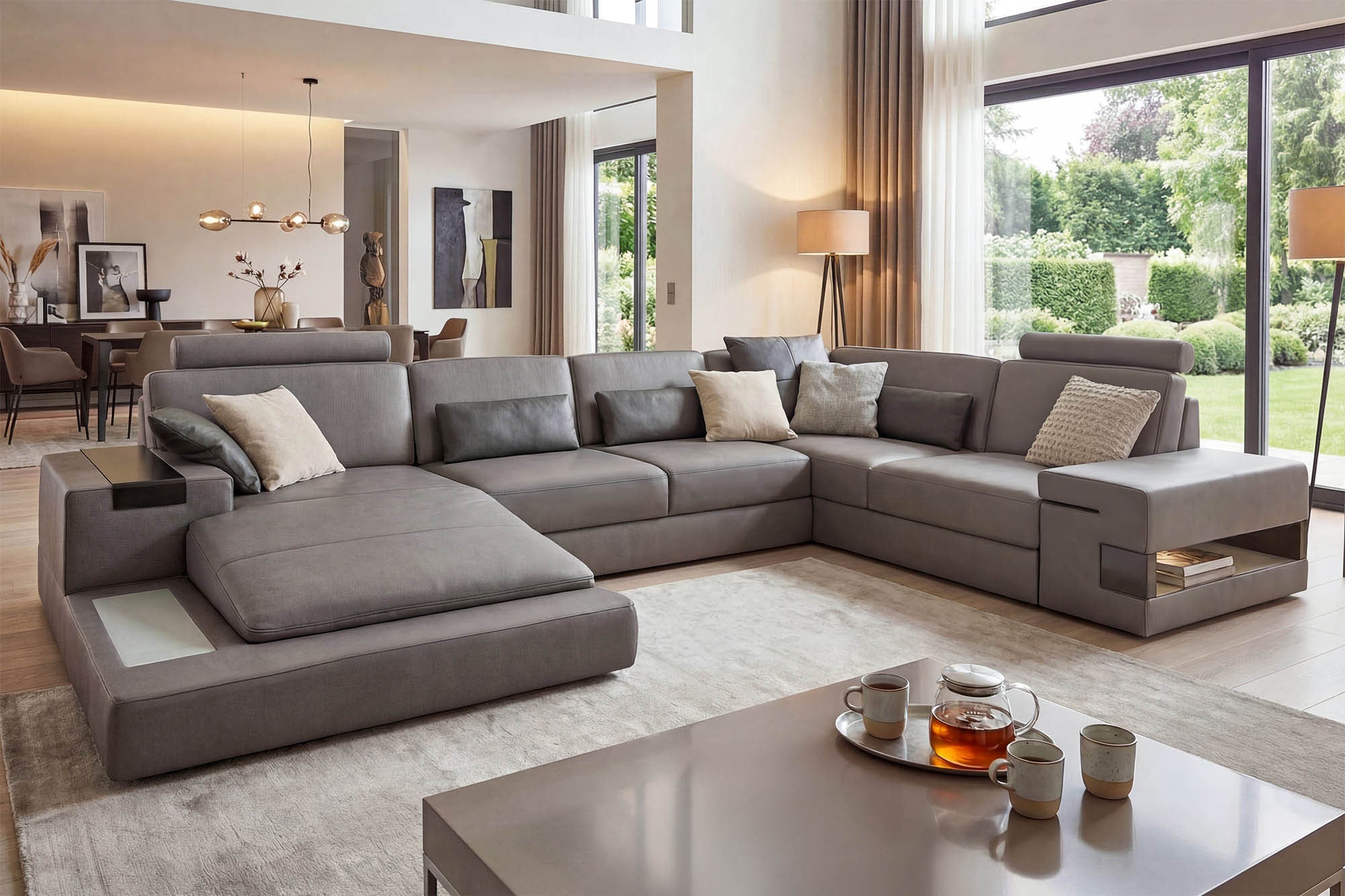 Bruno [S] Leder Wohnlandschaft U-Ottomane