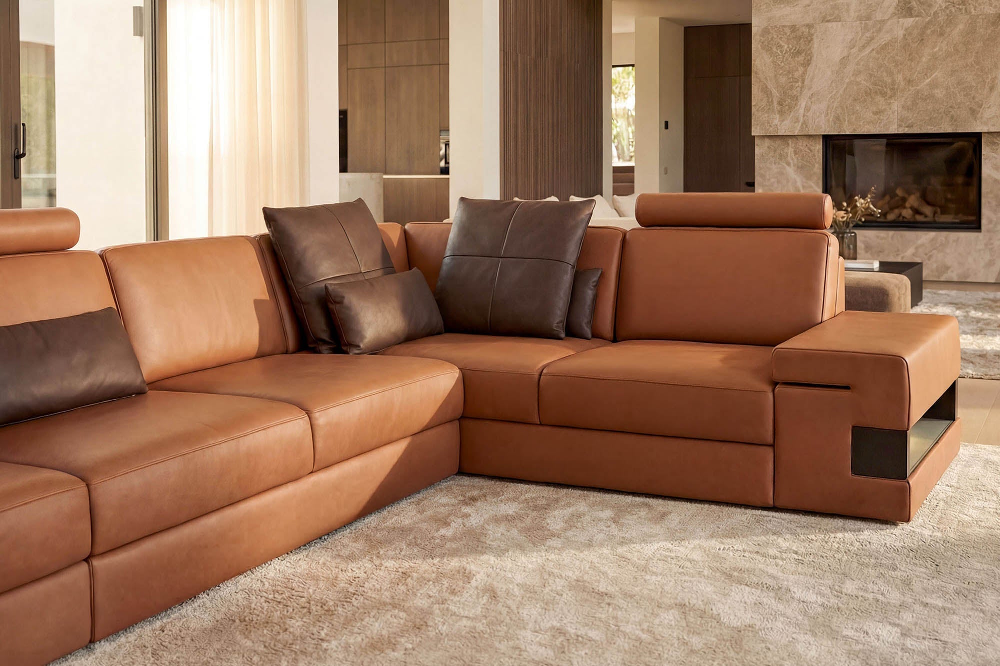 Bruno II [S] Leder Wohnlandschaft L-Form