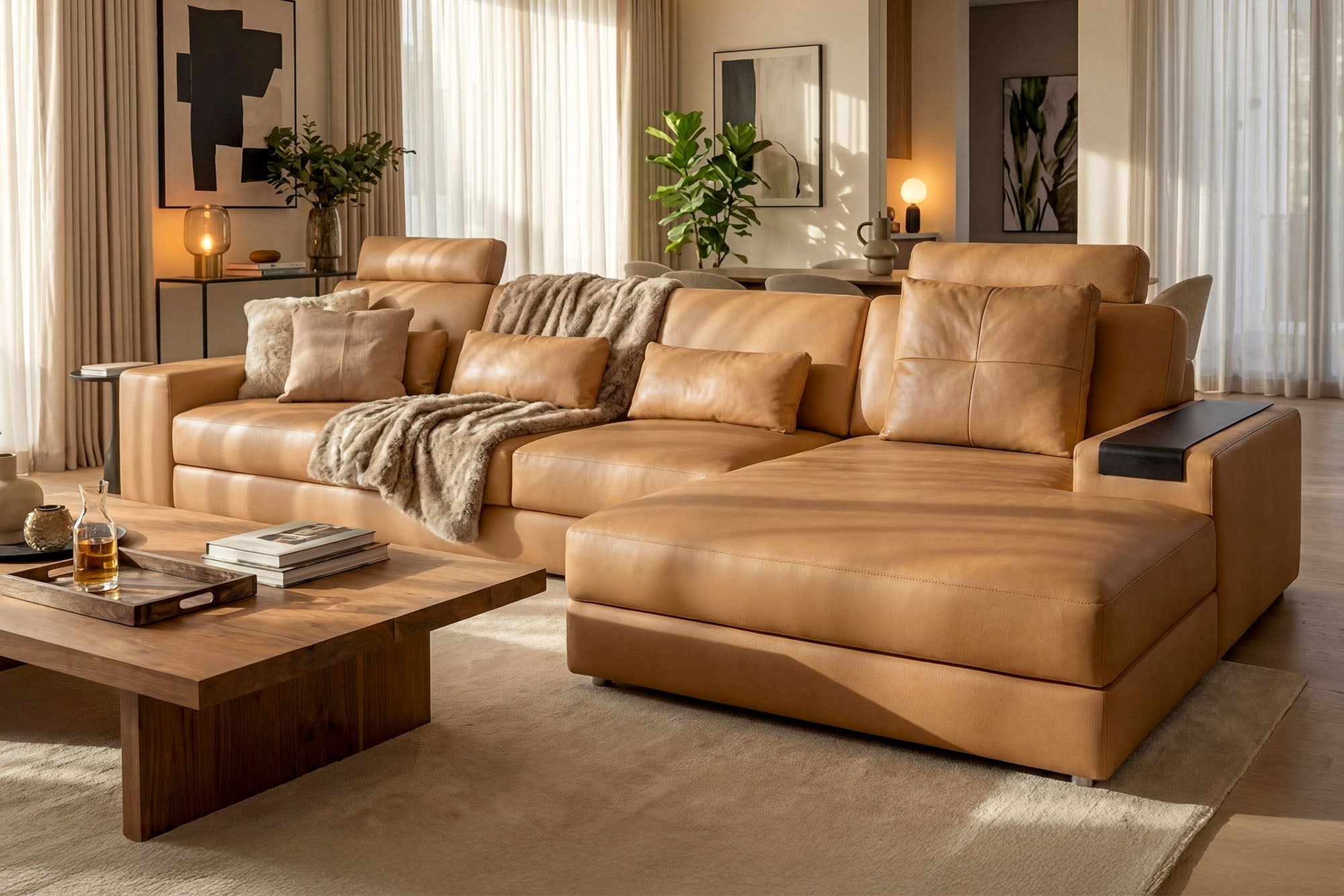 Bruno III-LG [P] Leder Wohnlandschaft L-Form