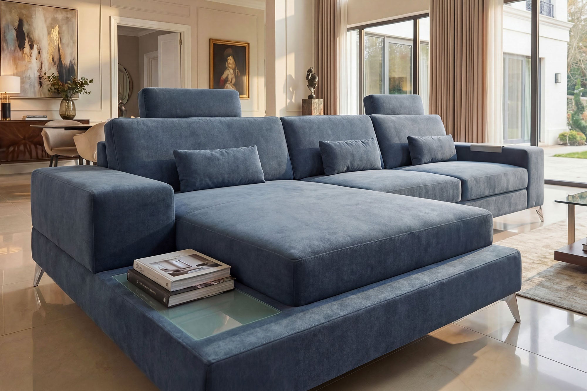 Maximilian III [S] Stoffsofa mit Ottomane