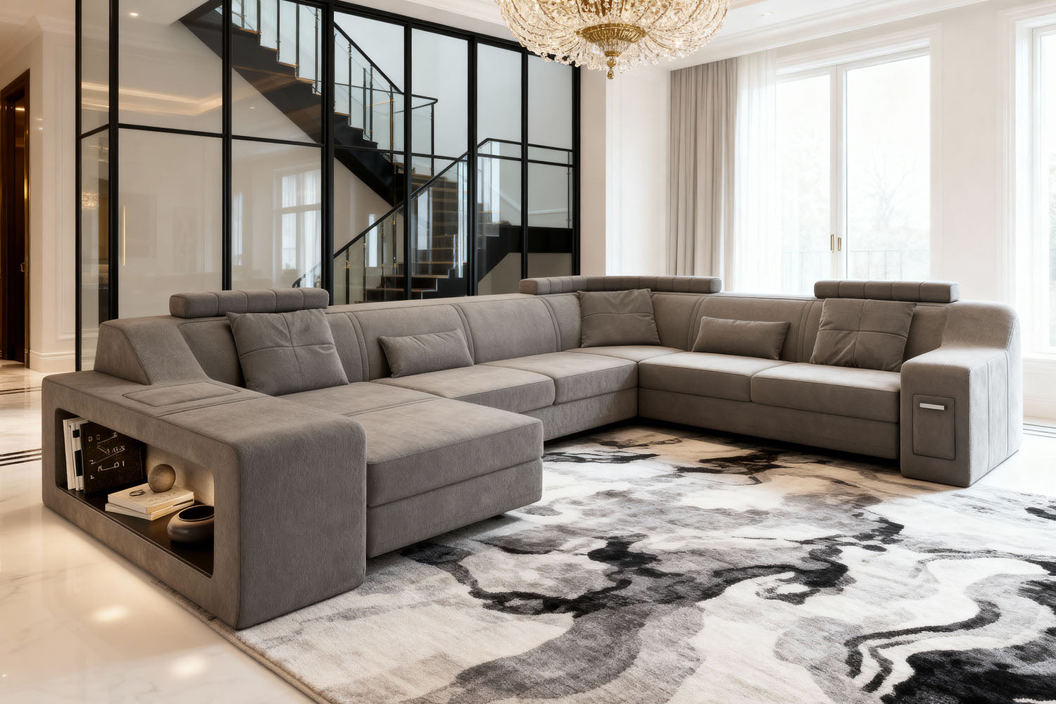Magnus [S] Stoff Wohnlandschaft U-Ottomane