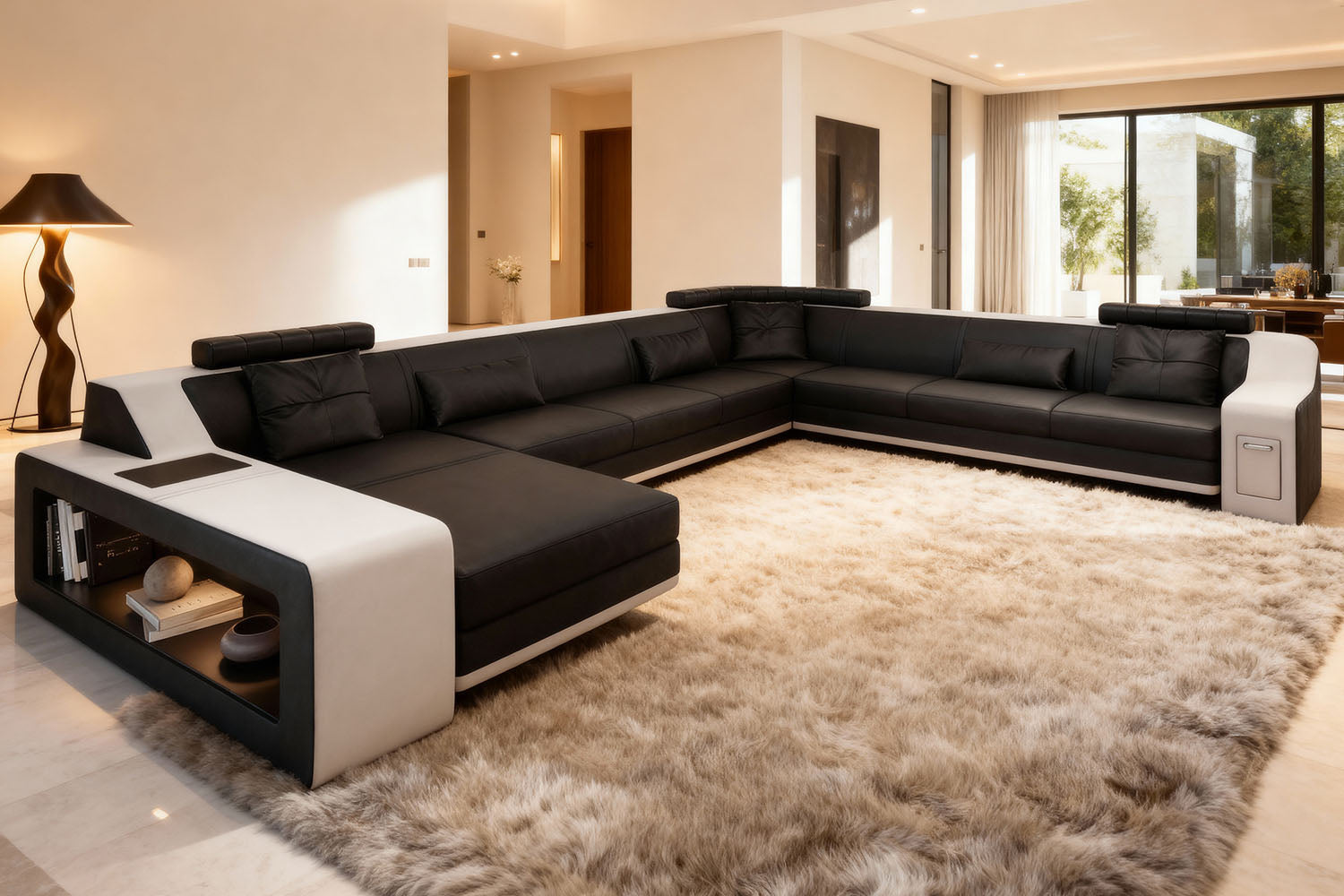 Magnus LG [S] Große Leder Wohnlandschaft U-Ottomane