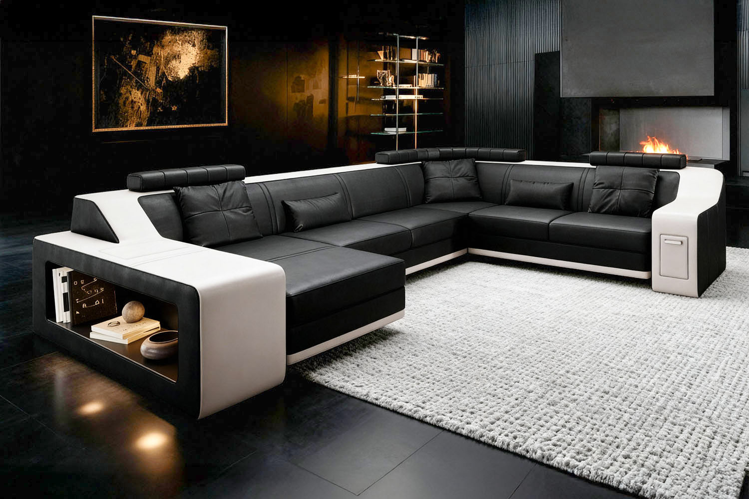 Magnus [S] Leder Wohnlandschaft U-Ottomane