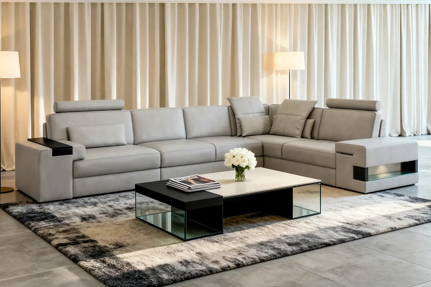 Bruno II [S] Leder Wohnlandschaft L-Form