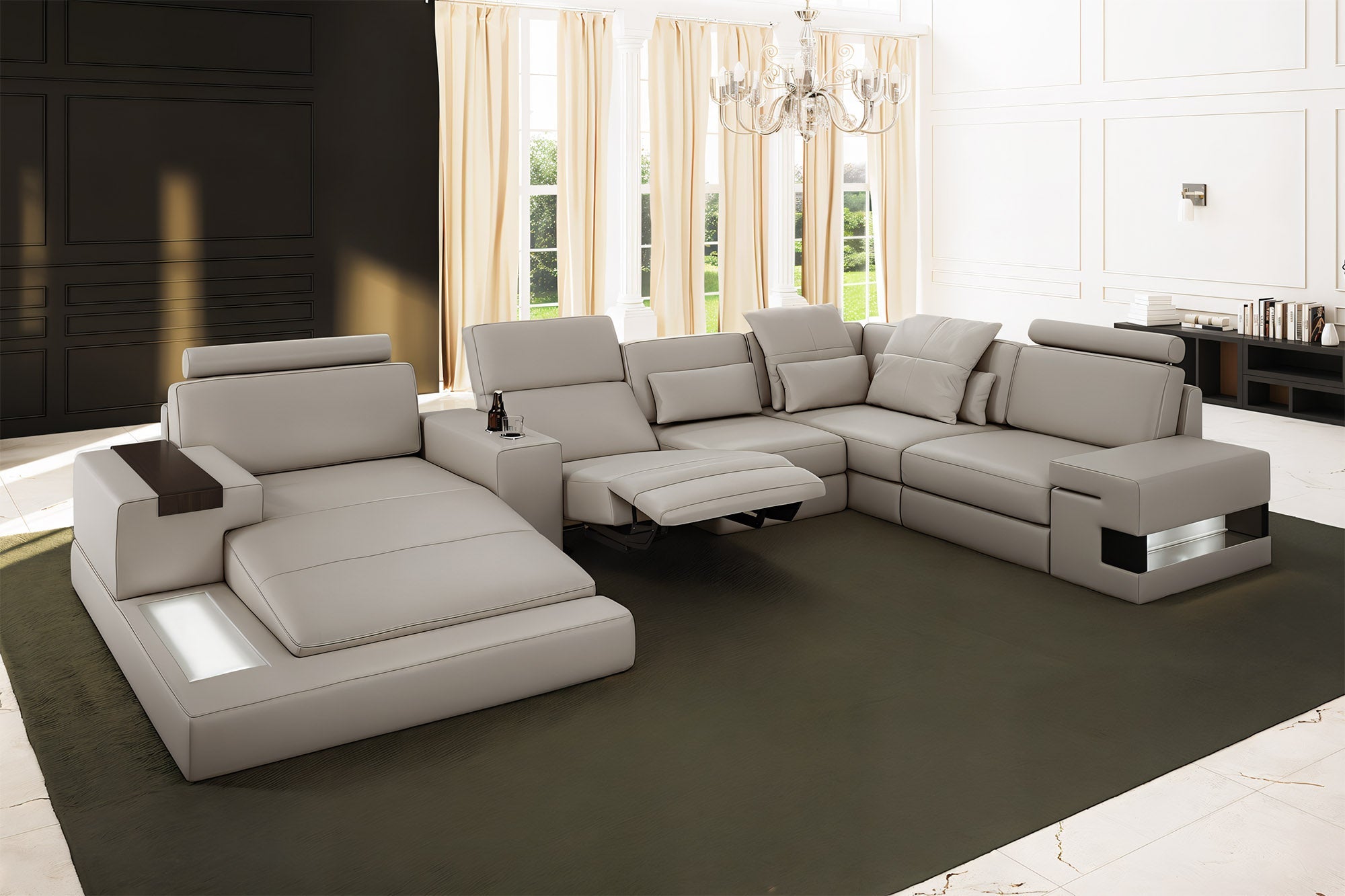 Bruno [S] Leder Wohnlandschaft U-Ottomane