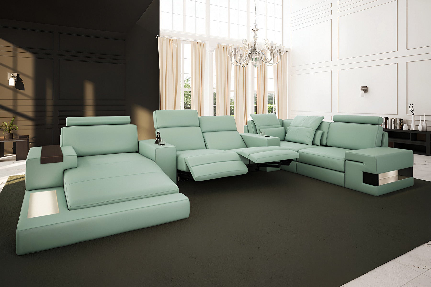 Bruno [S] Leder Wohnlandschaft U-Ottomane