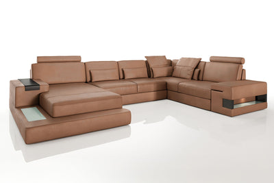 Bruno [S] Leder Wohnlandschaft U-Ottomane