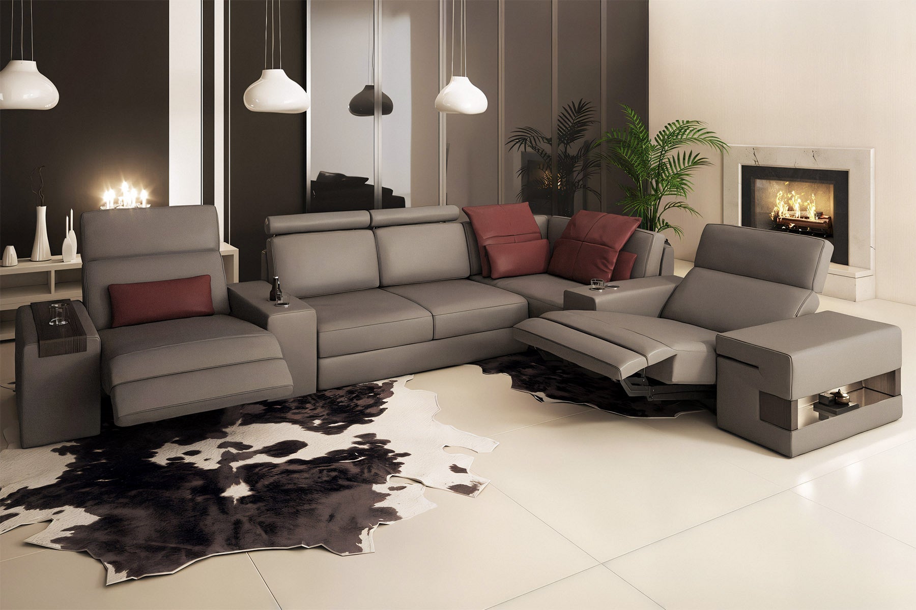 Bruno II [S] Leder Wohnlandschaft L-Form