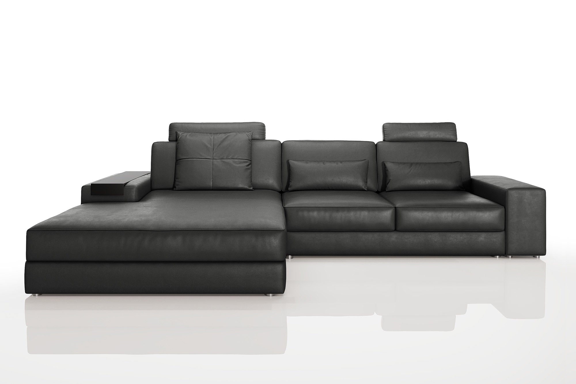 Bruno III [P] Ledersofa mit Ottomane