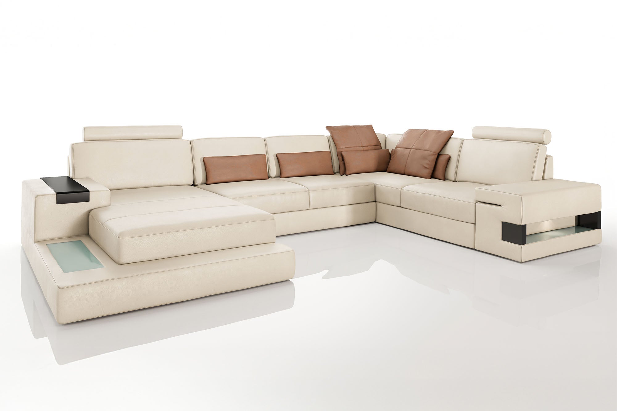 Bruno [S] Leder Wohnlandschaft U-Ottomane