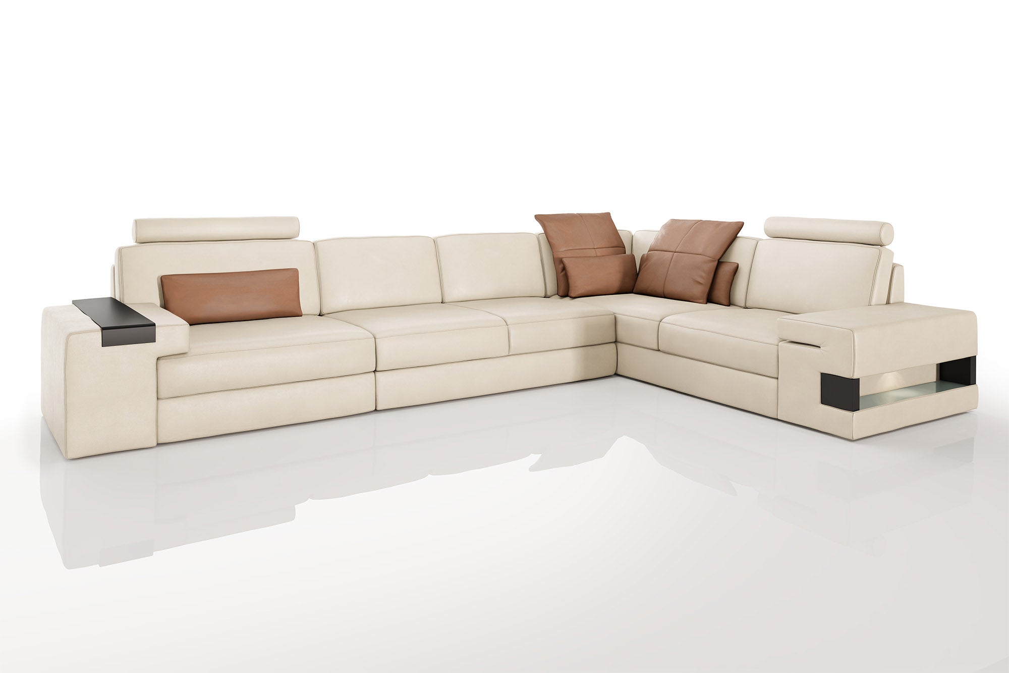 Bruno II [S] Leder Wohnlandschaft L-Form