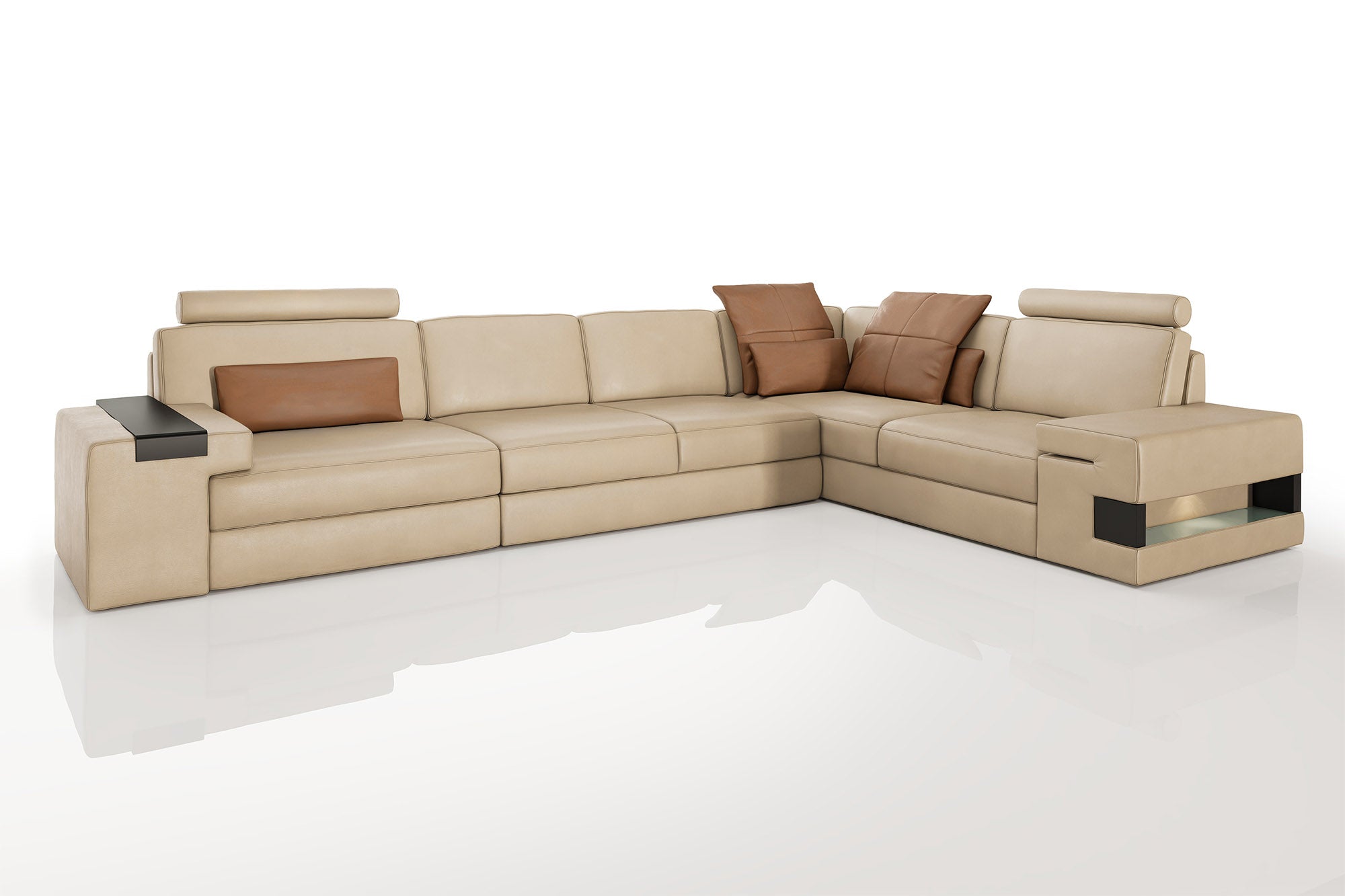 Bruno II [S] Leder Wohnlandschaft L-Form