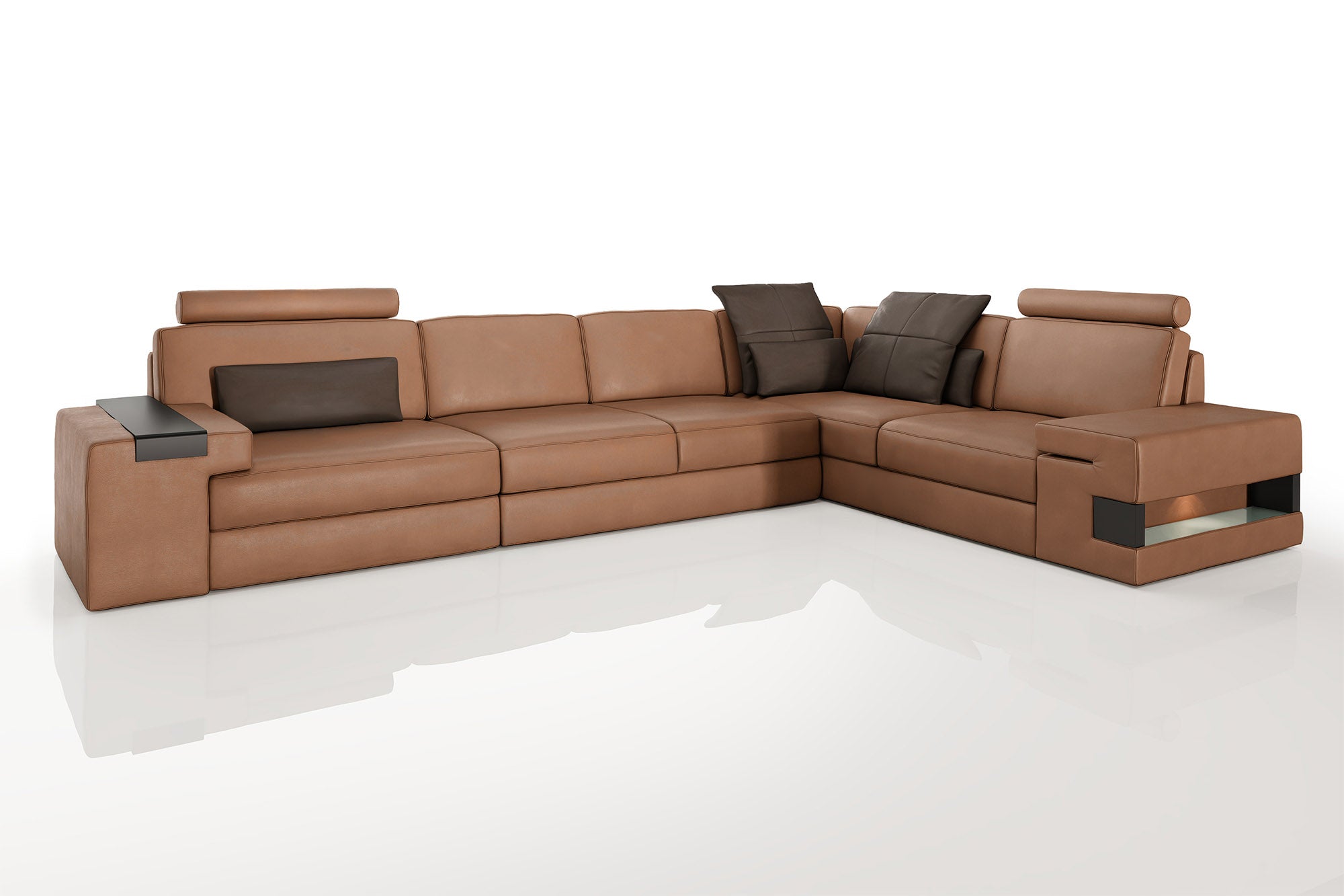 Bruno II [S] Leder Wohnlandschaft L-Form