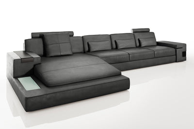 Bruno III-LG [S] Ledersofa mit Ottomane L-Form