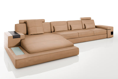 Bruno III-LG [S] Ledersofa mit Ottomane L-Form