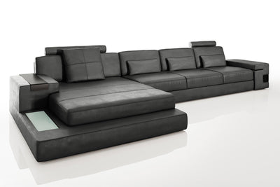 Bruno III-LG [S] Ledersofa mit Ottomane L-Form