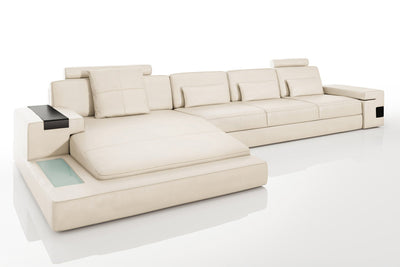 Bruno III-LG [S] Ledersofa mit Ottomane L-Form