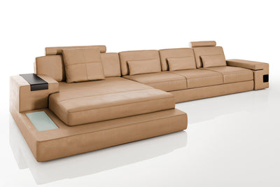 Bruno III-LG [S] Ledersofa mit Ottomane L-Form