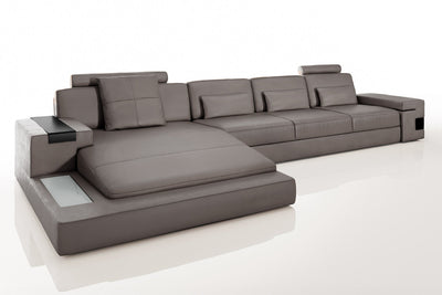 Bruno III-LG [S] Ledersofa mit Ottomane L-Form