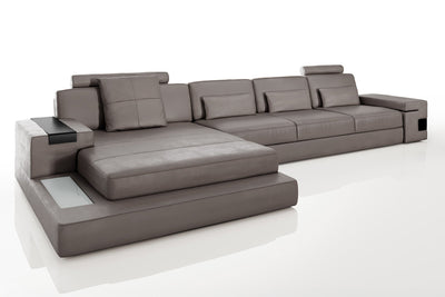 Bruno III-LG [S] Ledersofa mit Ottomane L-Form