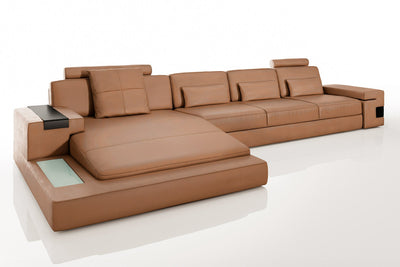 Bruno III-LG [S] Ledersofa mit Ottomane L-Form