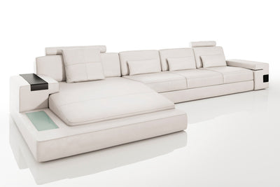 Bruno III-LG [S] Ledersofa mit Ottomane L-Form