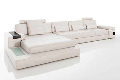 Bruno III-LG [S] Ledersofa mit Ottomane L-Form