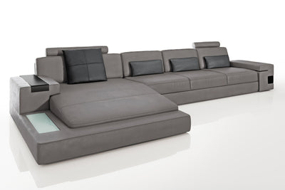 Bruno III-LG [S] Ledersofa mit Ottomane L-Form