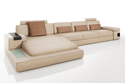 Bruno III-LG [S] Ledersofa mit Ottomane L-Form