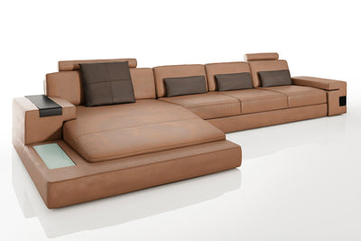 Bruno III-LG [S] Ledersofa mit Ottomane L-Form