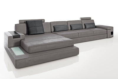 Bruno III-LG [S] Ledersofa mit Ottomane L-Form