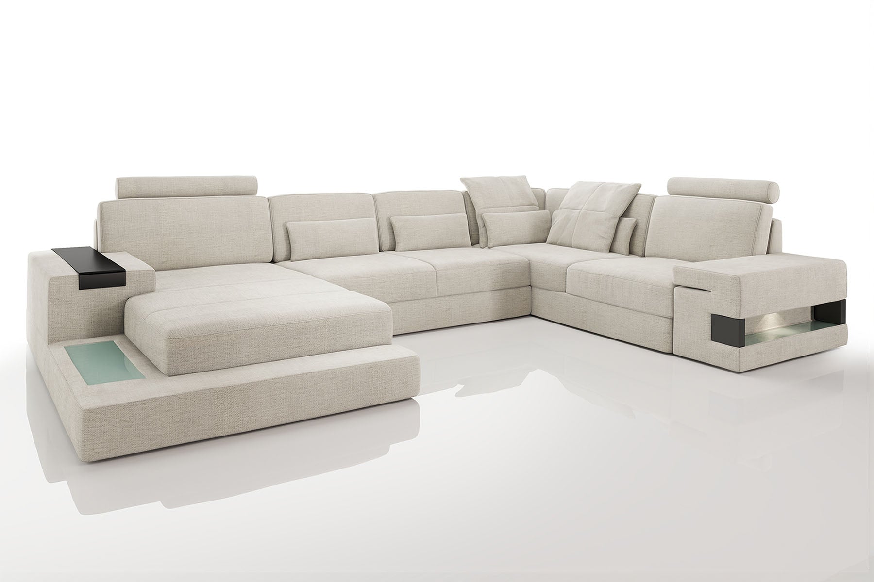 Bruno [S] Stoff Wohnlandschaft U-Ottomane