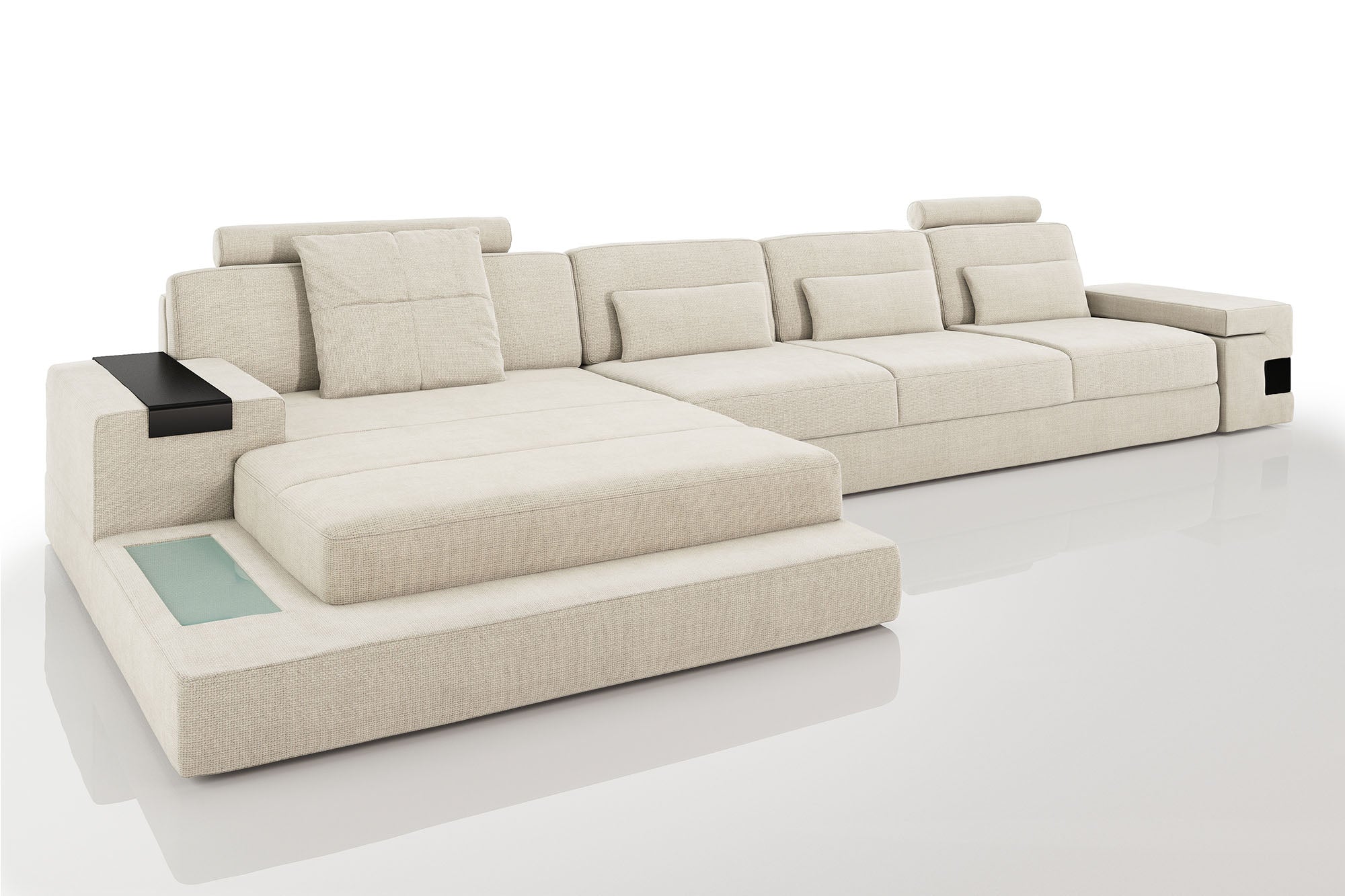 Bruno III-LG [S] Stoff Wohnlandschaft U-Ottomane