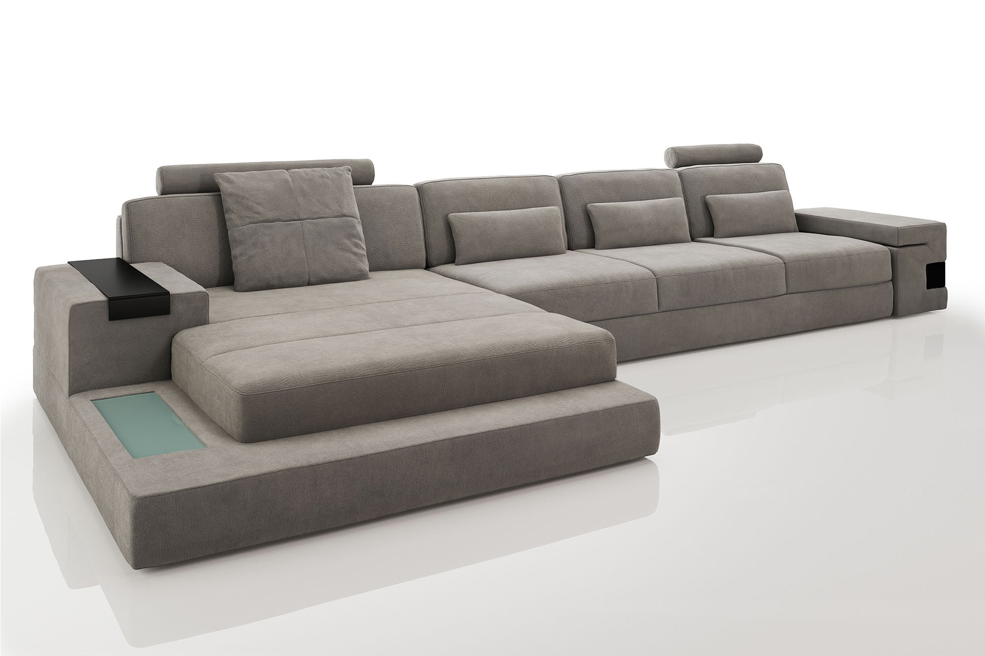 Bruno III-LG [S] Stoff Wohnlandschaft U-Ottomane