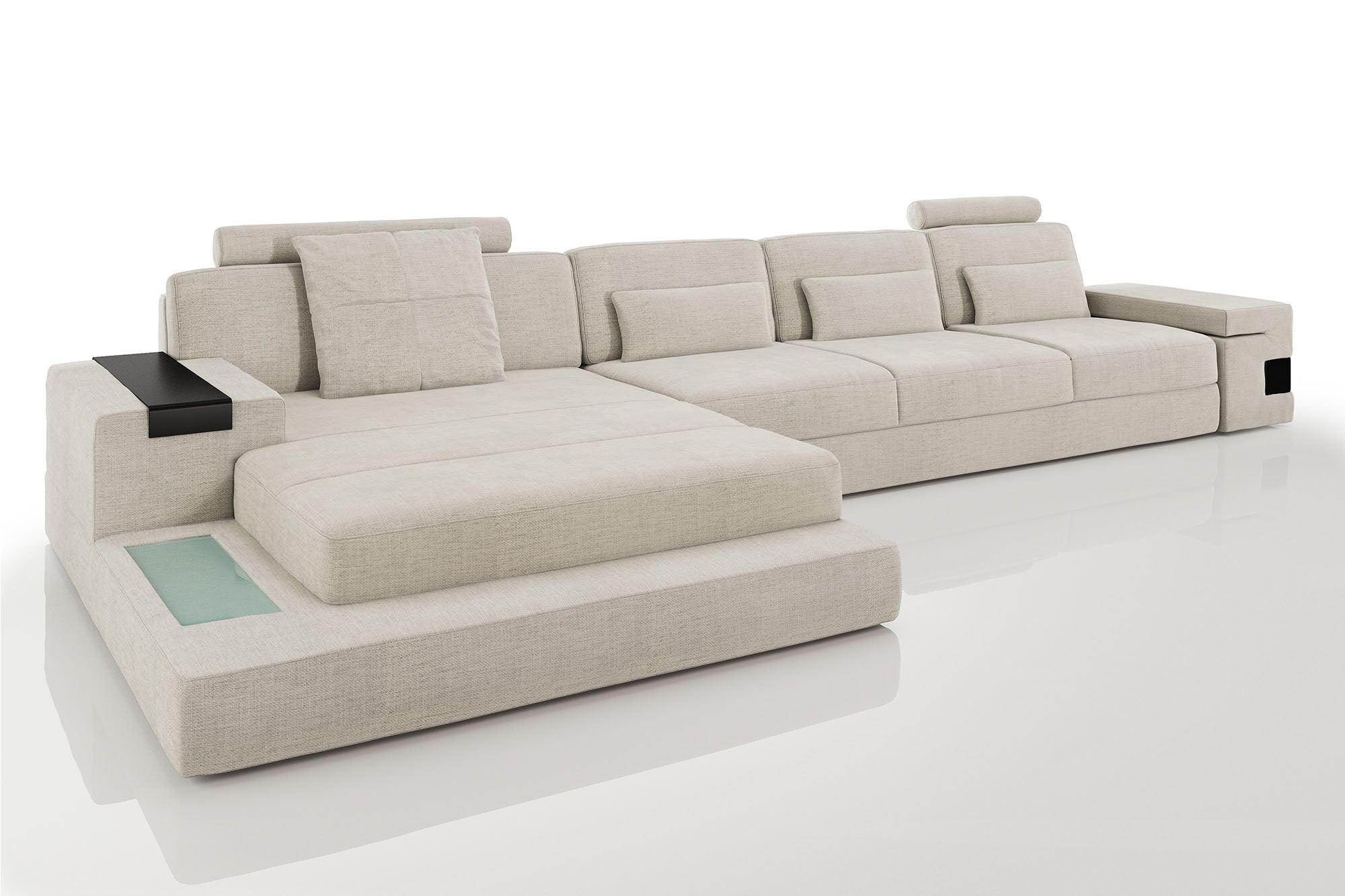 Bruno III-LG [S] Stoff Wohnlandschaft U-Ottomane