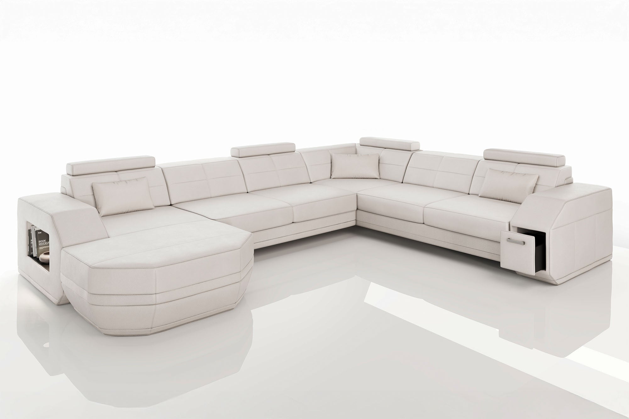 Jonas [S] Leder Wohnlandschaft U-Ottomane