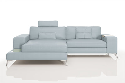 Maximilian IV [S] Kleines Ledersofa mit Ottomane L-Form
