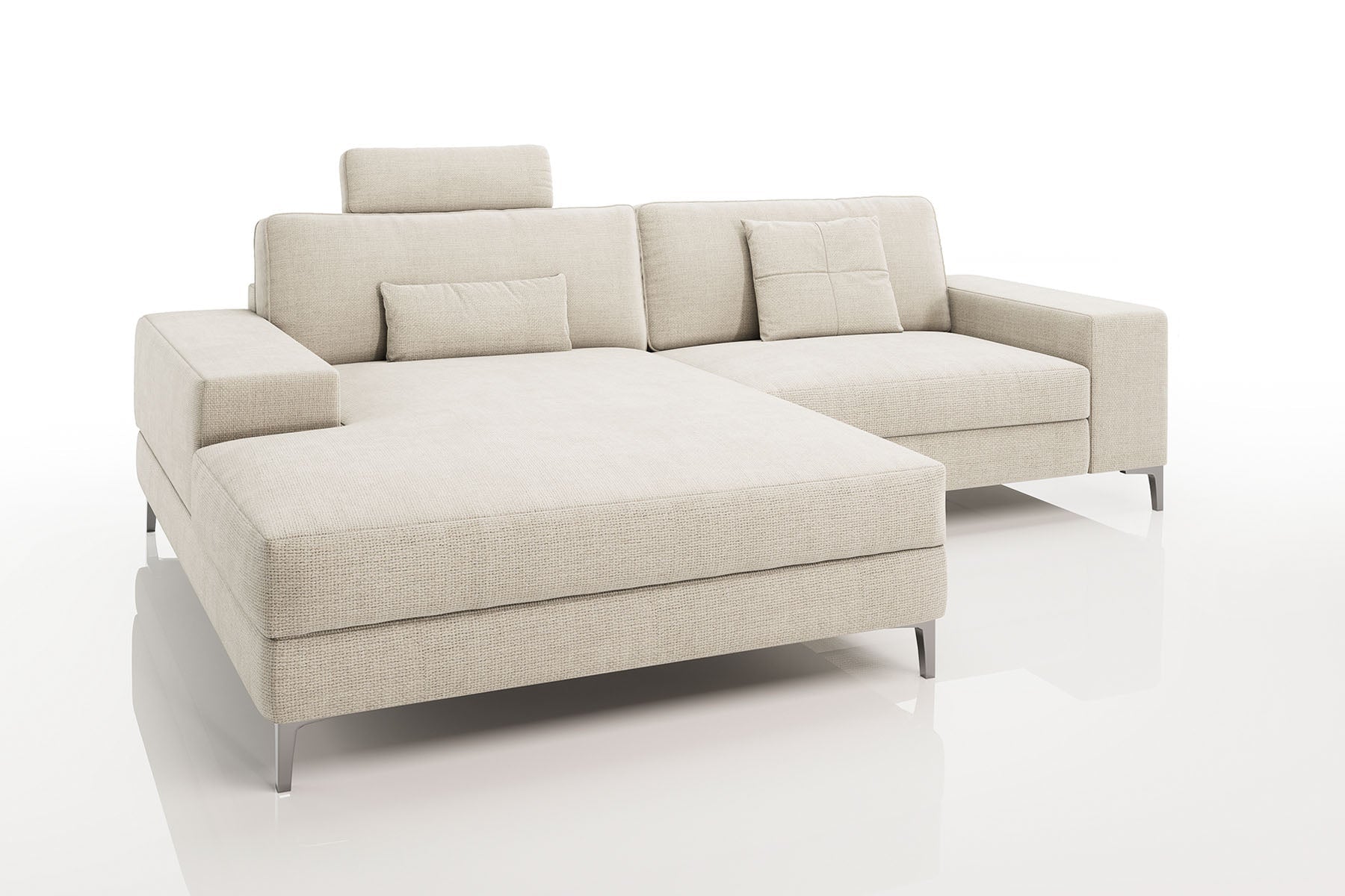 Maximilian IV [P] Kleines Stoffsofa mit Ottomane